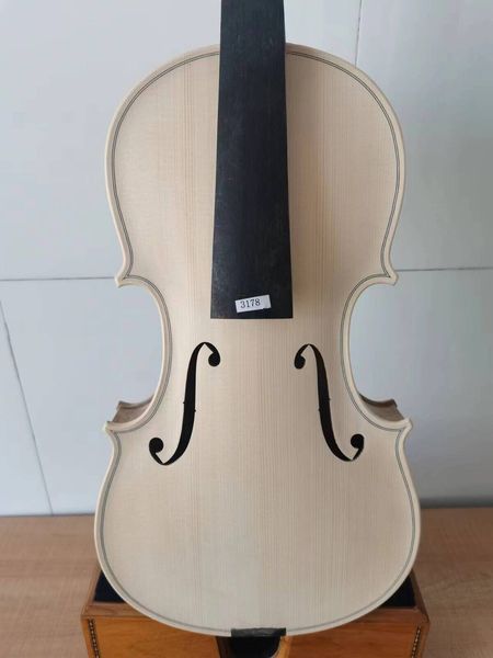 

4/4 violin unvarnished bird eye maple wood back old spruce hand carved 3178