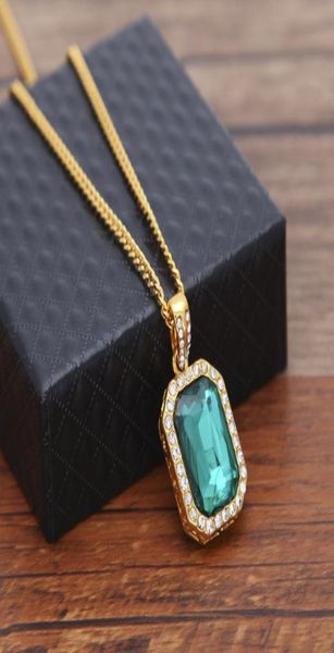 

5 colors europe and america hip hop jewelry necklaces mini square ruby charm cuban link for men women nice gift6703888, Silver