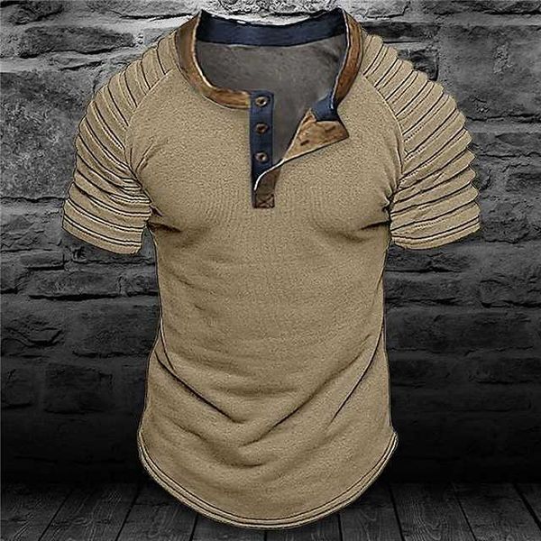 

rukas shirt henry t-shirt linen woven fine pleated henry outdoor holiday short sleeve pleated sleeve button clothing fashion original classi, White;black