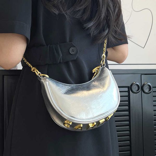 

50% off 2023 handbag south korea crossbody women's summer new fashion silver dumpling high end sense small one shoulder underarm bag