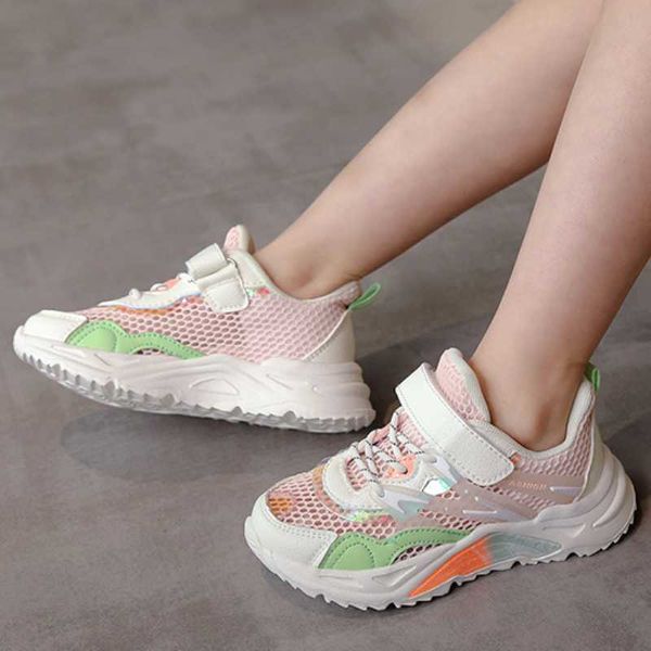 

athletic outdoor kids sports shoes for boy fashion casual sneakers tennis shoes girls breathable mesh lightweight school running shoes zapat, Black