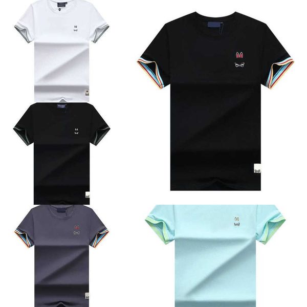 

mens t-shirts designer casual t shirt polos summer slim psycho bunny print round neck tee short sleeve fit breathable crew neck accessory bo, White;black