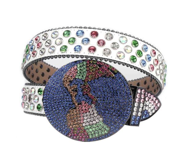 

new wtern strass belt for women man ston globe gp colorful diamond for jeans ceinture femme cinto de strass6220922, Black;brown