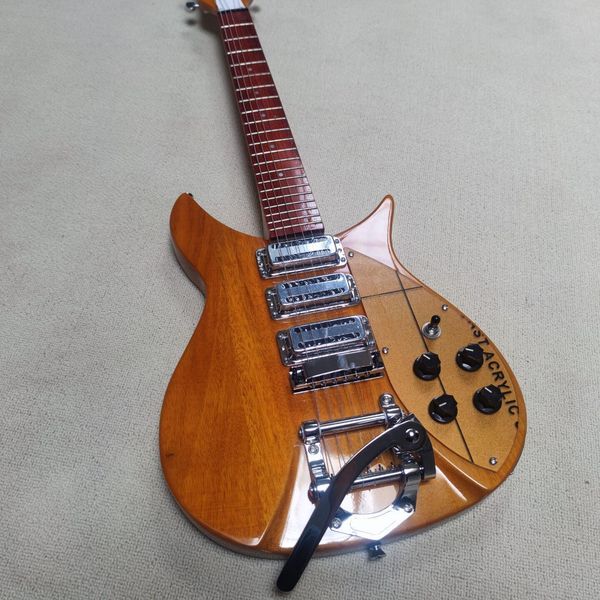 

6-string electric guitar, yellow body,wood paint,sunset color new