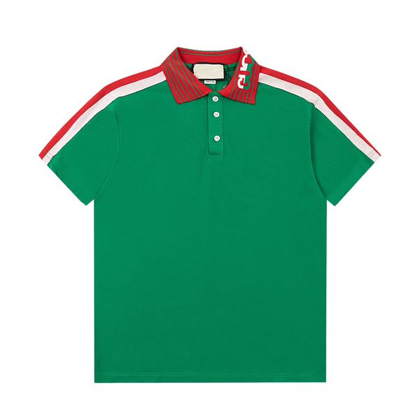 

2023ss designer polo shirts men luxury polos casual mens t shirt snake bee letter print embroidery fashion high street man tee #042, White;black