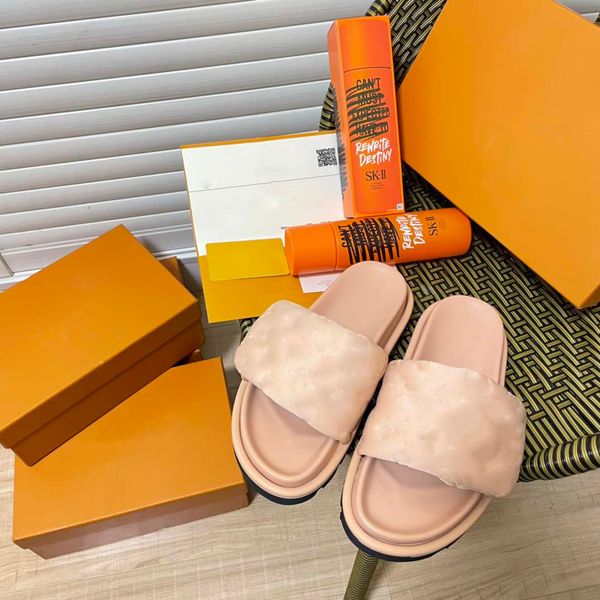

slippers slides designers pool pillow mules women sandals sunset flat comfort mules padded front strap slides, Black