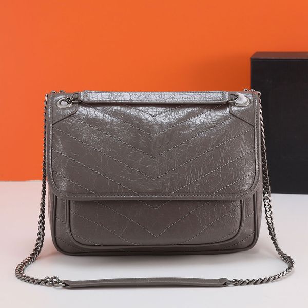 

niki crossbody bag chain shoulder bags women handbags purse cowhide leather magnetic button fashion letters quilted messenger bags