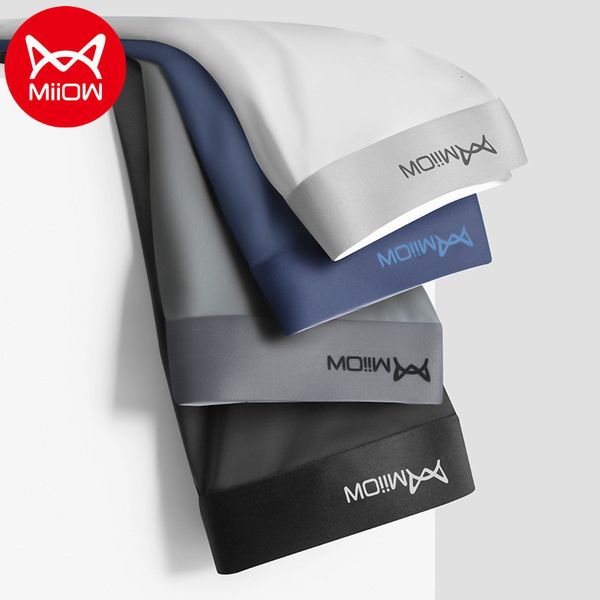 

underpants miiow youpin 43 ice silk men's underwear graphene boxing thin seamless men's underwear men's boxing shorts men&#03, Black;white
