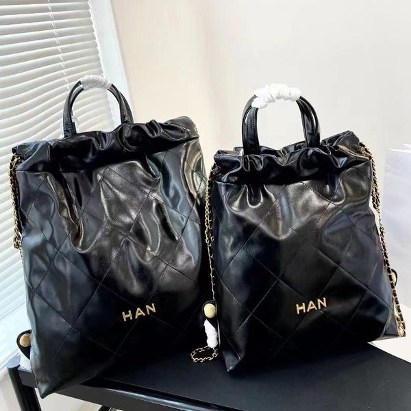 

2size 22 cc backpack large capacity school bag luxurys handbag womens back pack leather 7a designer book bag mens chain bookbag clutch shoul
