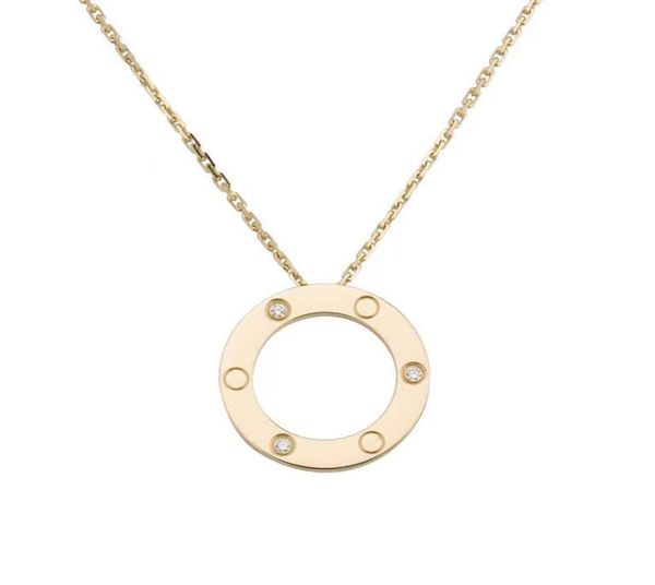 

designer love circle pendant necklace fashion letter necklaces for men and women valentine039s day gift 18k gold plated luxury 7901363, Silver