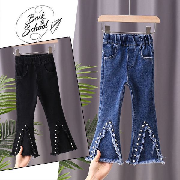 

jeans spring girls jeans clothes kids cowboy long pants children casual denim trousers clothes baby girls casual stretch jeans 3-12yrs 23051, Blue
