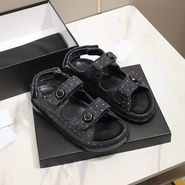 

fashion designer channel sandals luxury platform sandals women's classic sliding casual slippers x28, Black