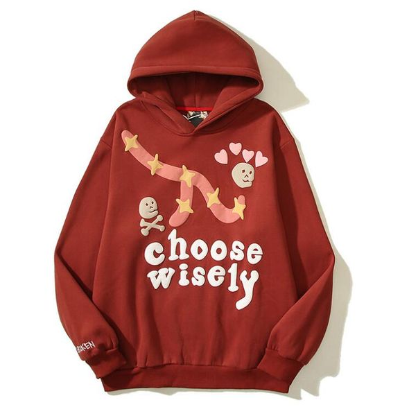

choose wisely hip hop hoodies for men women sweatshirts hooded funny skull designer hoodie long sleeve coat, Black