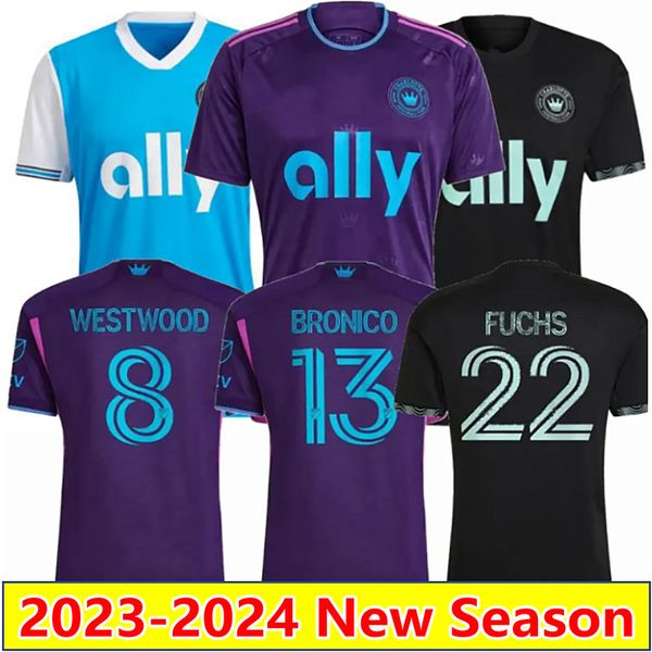 

2023 charlotte fc copetti soccer jerseys westwood bronico 23 24 home away agyemang mello football shirt swiderski shinyashiki gaines fuchs m, Black;yellow