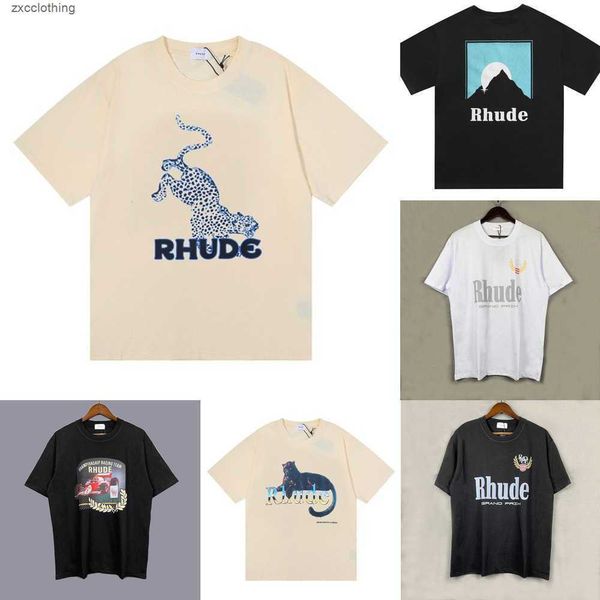 

summer mens t-shirts womens rhude designers for men letter polos embroidery tshirts clothing short sleeved tshirt large tees mxfx 2ci2 1trn, White;black