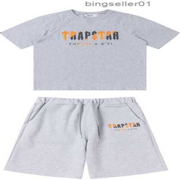 

mens trapstar t shirt embroidery short sleeve outfit chenille tracksuit black cotton london streetwear s-2xlzjw740q8 12h09z, Gray