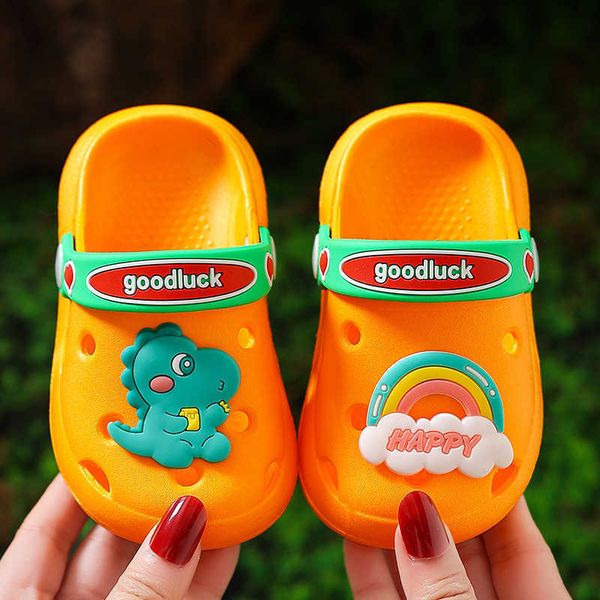 

soft dinosaur new beach slippers children sandals non-slip summer garden cave hole baby floor shoes for girls boys 3hzb, Black