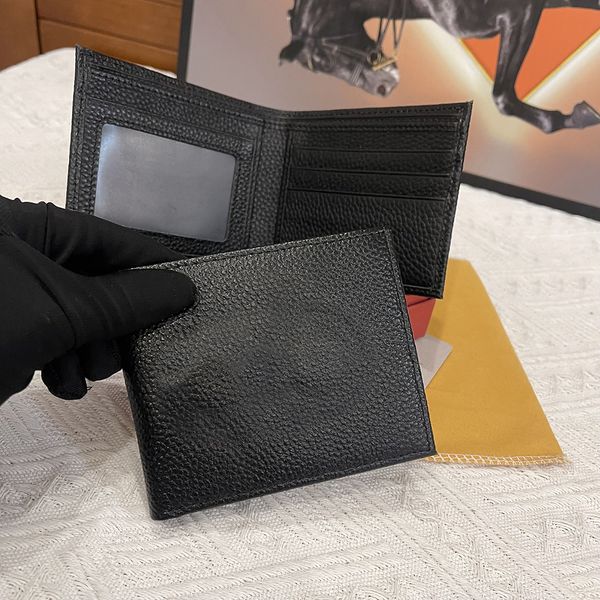 

leather wallet credit card holder men's pocket cash clip women's luxury brand passport bag gift thin handbag with box, Red;black