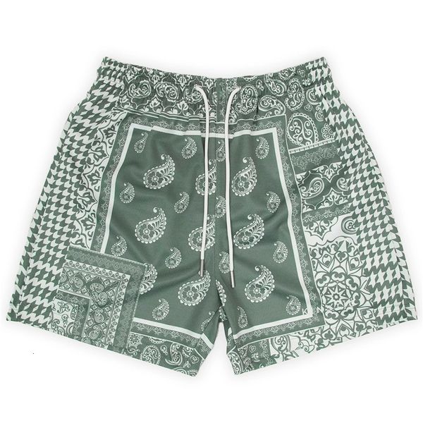 

mens shorts summer men mesh kinetic paisley fundamental classic embroid gym basketball casual beach pants 230511, White;black