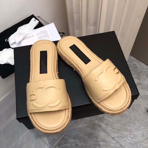 

designer sandals quilted thick bottom women slippers embroidered embroidery fashion summer shoes slides slider beach flip flops, Black