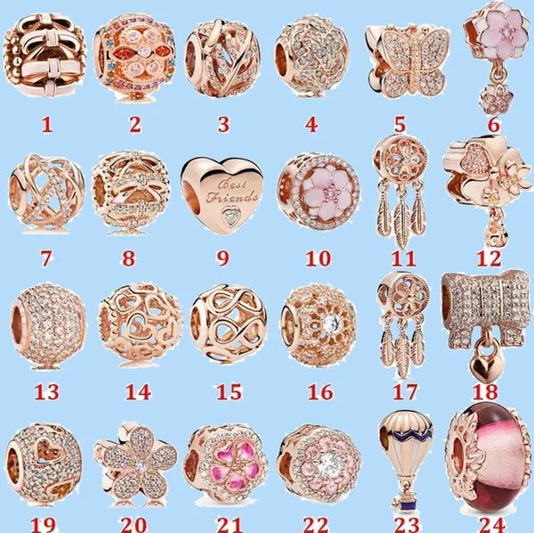 

925 silver beads charms fit pandora charm rose gold balloon hollow galaxy string pendant, Black