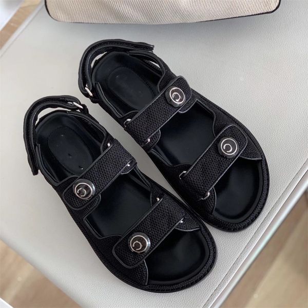 

new cc beach shoes designer leather sandals summer slippers fashion footwear women flat sandal slides woman shoes indoor outdoor a0259