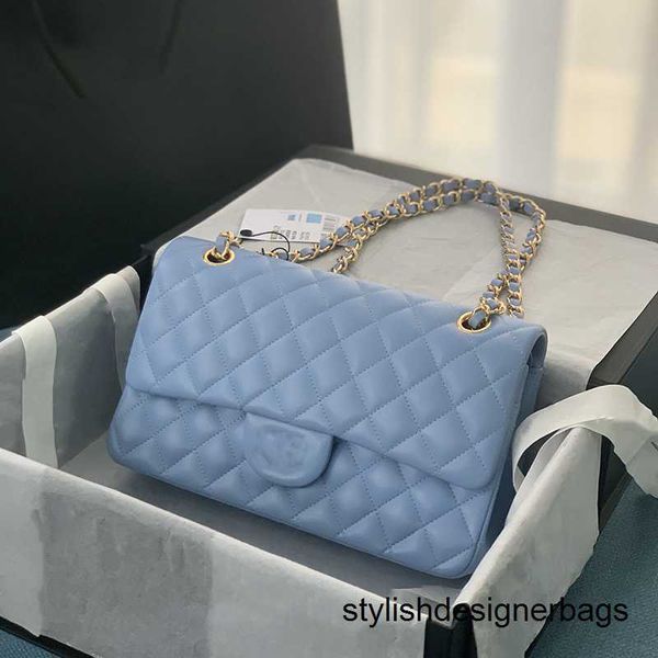 

backpack style classical designer women cf shoulder bag lambskin light blue lady handbag gold hardware crossbody bags 01112 with box