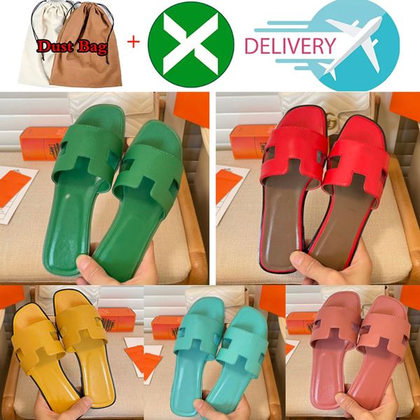 

street style for womens h sandals oran leather slippers luxury slides flat flip flops crocodile pink white red green slide ladies woman beac, Black