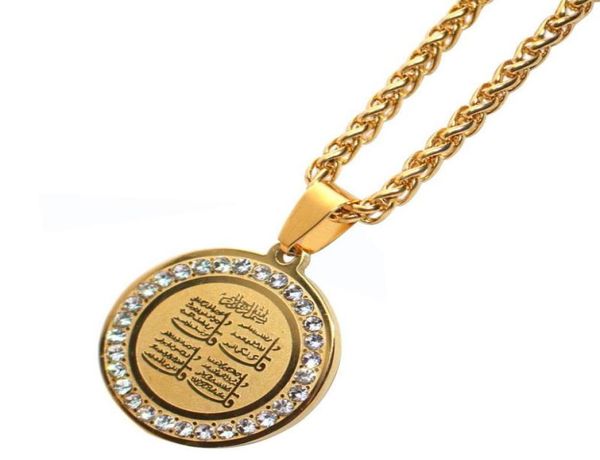 

pendant necklaces islam muslim quran four qul suras stainless steel necklacependant9247640, Silver