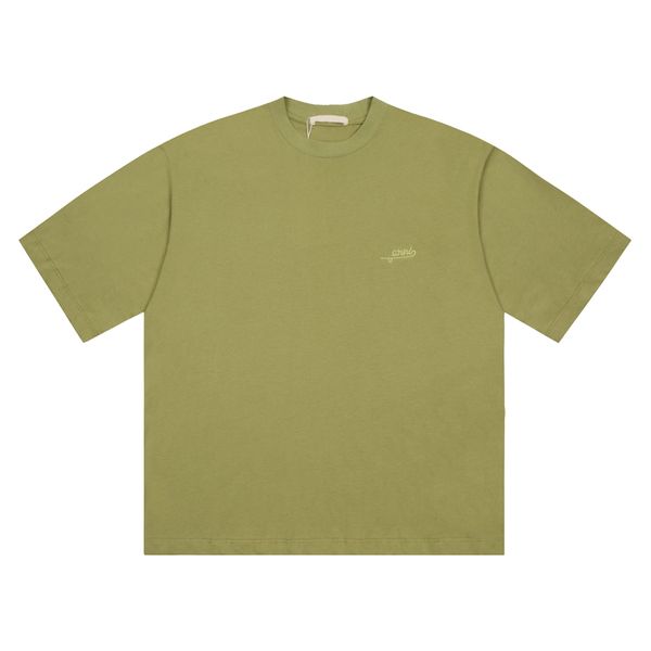 

23ss men cotton tee t shirts summer short sleeve basic europe casual high street skateboard embroidery tshirt, Black;brown