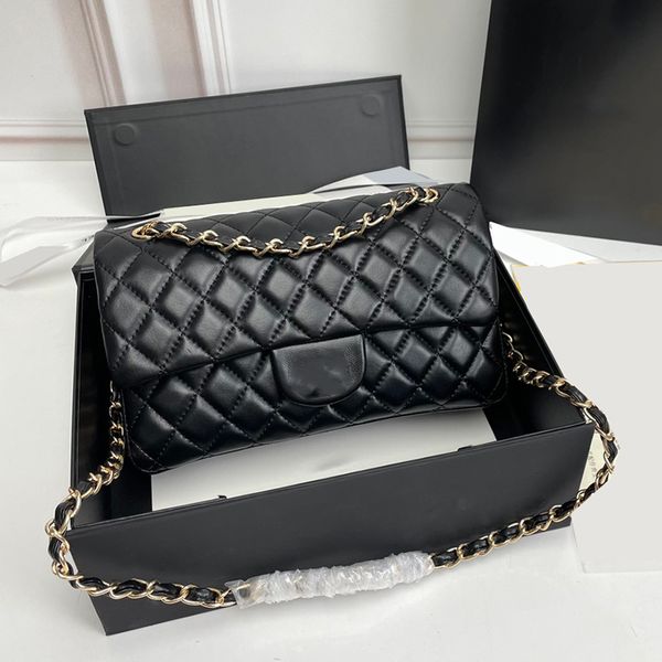 

womens black lambskin quilted diamond lattice bags gold metal hardware matelasse chain crossbody shoulder handbags multi pochette designer p