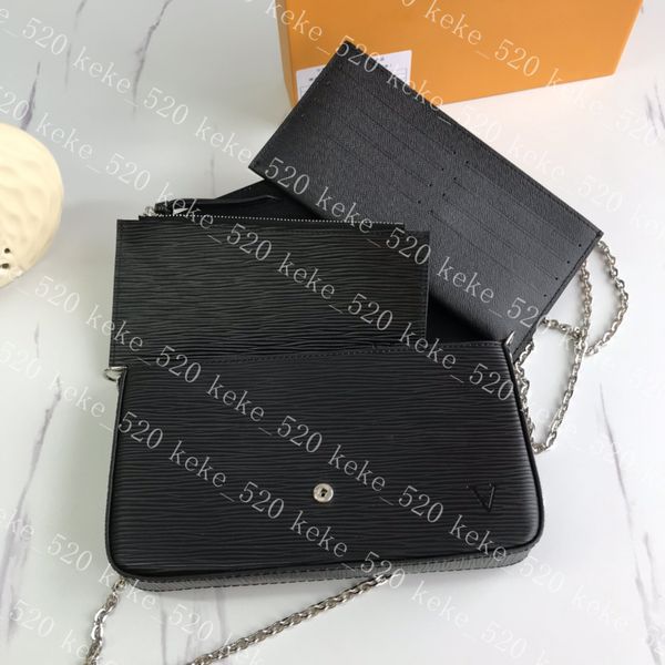 

aaa 3 pcs/set favorite multi pochette accessories women crossbody purse messenger bags handbags flowers designer shoulder lady leather m6127