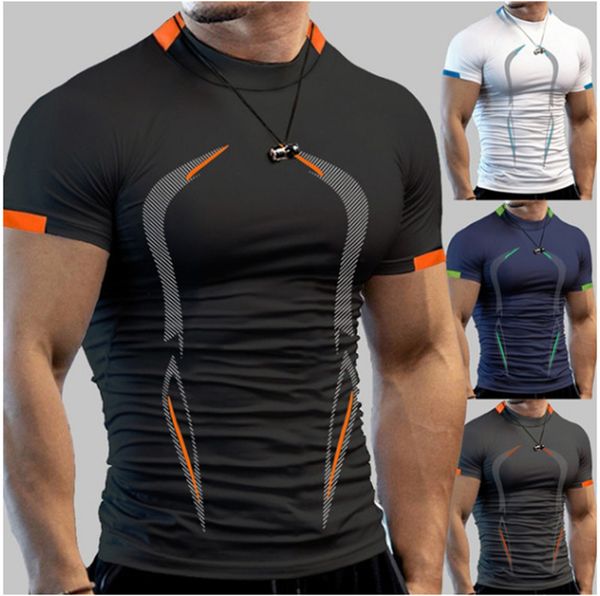 

men's t-shirts summer gym shirt sport t shirt men quick dry running shirt men workout tees fitness oversized short sleeve t-shirt clot, White;black