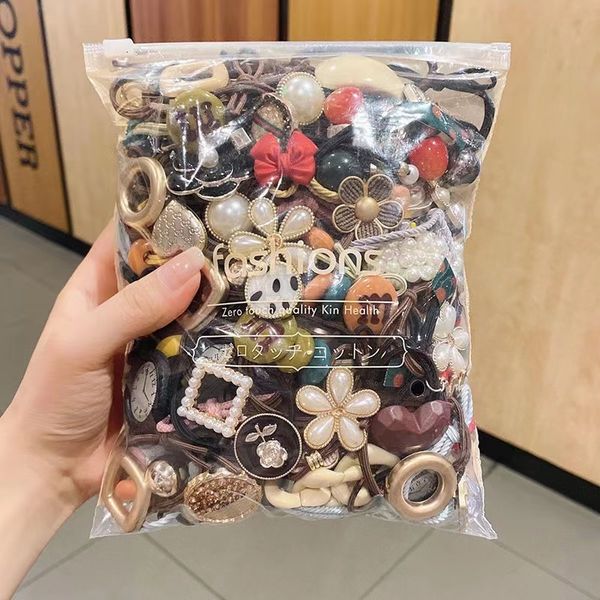 

headwear hair accessories 70pcs set women elastic ties pearls fashion girls scrunchies tail holder rubber band rope 230512