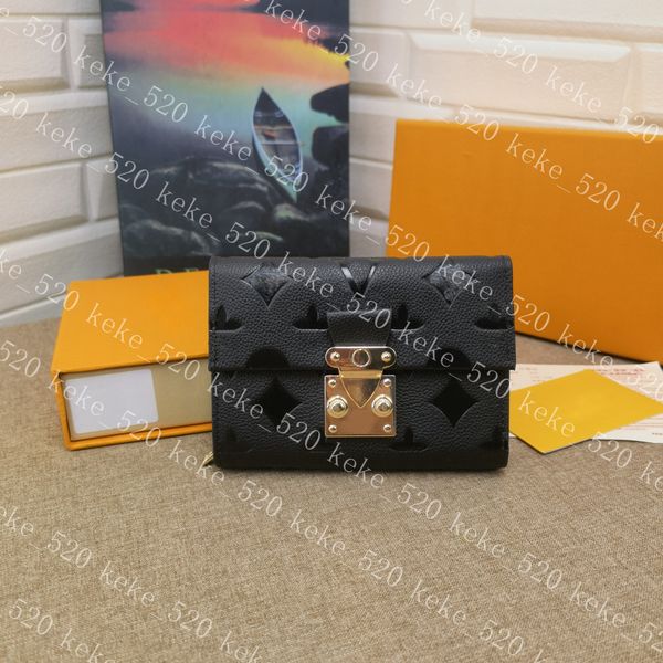 

aaa designers wallets purses fashion short zippy wallet monograms empreinte leather classic lock pocket pallas bag zlppy embossing wallet pu, Red;black