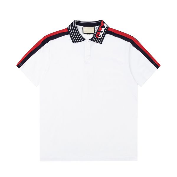 

2023ss designer polo shirts men luxury polos casual mens t shirt snake bee letter print embroidery fashion high street man tee #043, White;black
