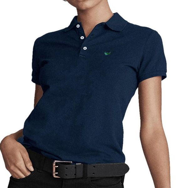 

polos women spring summer slim polo shirts embroidery shortsleeved 95% pique cotton home button placket golf tennis t shirts, White