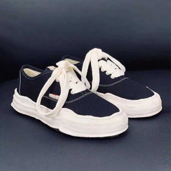 

2023 new maison mihara yasuhiro mmy dissolved shoes mix and match casual canvas shoes men's and women's high rise board shoes