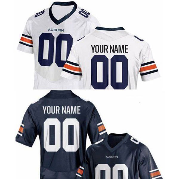 

custom auburn tigers jerseys customize men college white blue us flag fashion size american football wear stitched jersey, Black