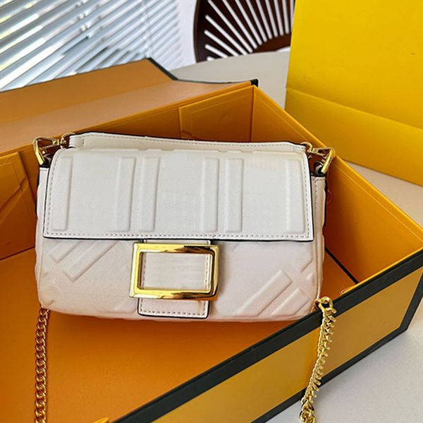 

small flap baguette bag chain crossbody bags genuine leather fashion letters golden hardware multiple colors wallets mini handbags purse
