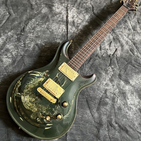 

customization chameleon electric guitar professional travel carved maple veneer