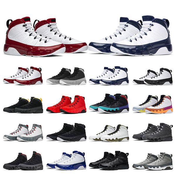 

men basketball shoes 9s jumpman 9 mens sneakers outdoor sports trainers unc chile red particle grey bred size 7-13