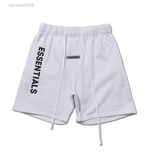 

essentail shorts new fog double thread capris high street casual sports stand up textured shorts uag9, White;black