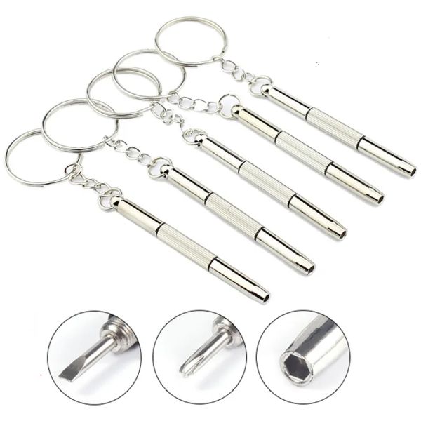 

3 in 1 eyeglass screwdriver keychain repair glasses watch phone triple versatile small screwdriver eyeglass mini screwdriver