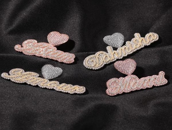 

new fashion diy custom name letter necklace gold plated bling cz letters pendant necklace with 3mm 24inch rope chain for men women7406980, Silver