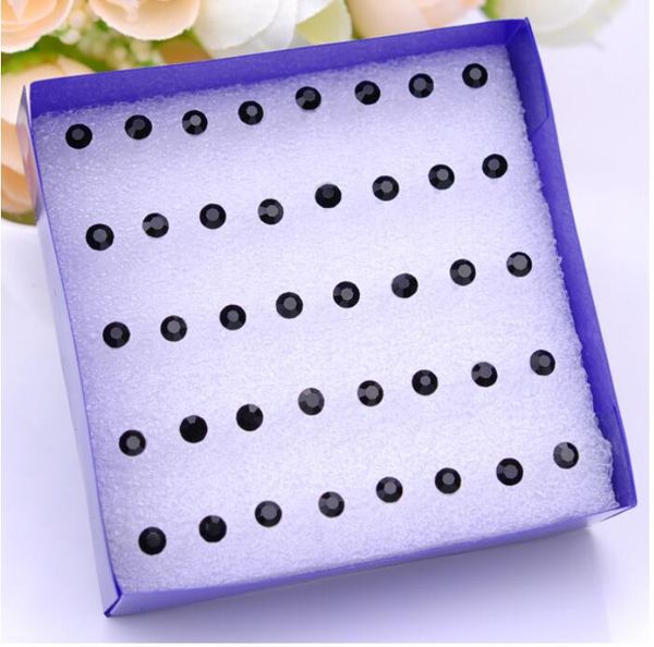 

2~5mm high imitation diamond earrings inlaid diamond super shiny black stud non fading resin material for allergy prevention women fashion e, Golden;silver