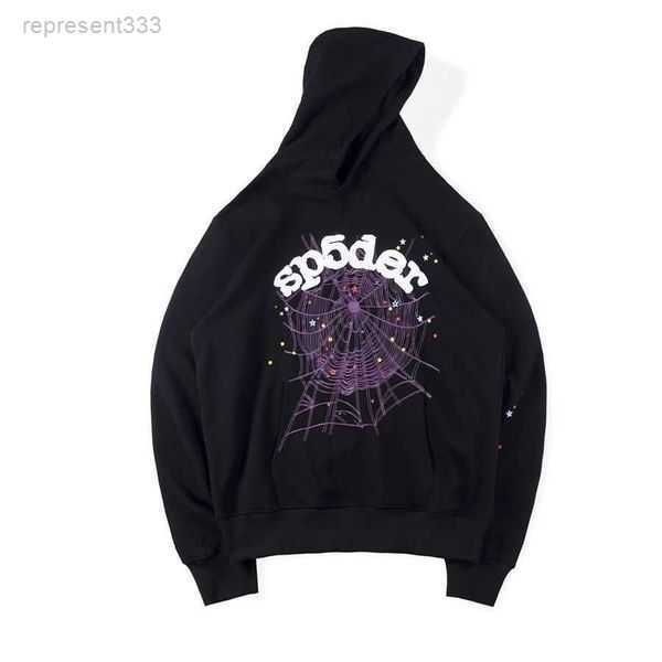 

designer pullover spider hoodie young sweatshirts streetwear thug 555 angel hoody men 11 web hooded printing sweats gray 23gg a3fh, Black