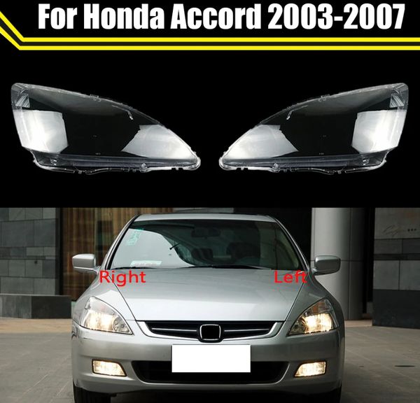 

auto lampshade car headlight lenses replacement left & right headlamp protective shell cover for honda accord 2003~2007