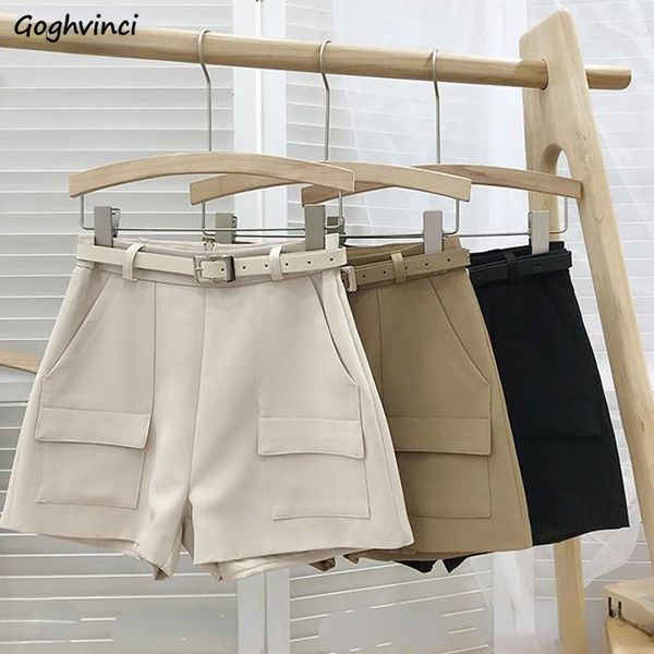 

women's shorts shorts women 3 colors solid high waist elegant office lady korean fashion style summer harajuku leisure cozy all-match s, White;black