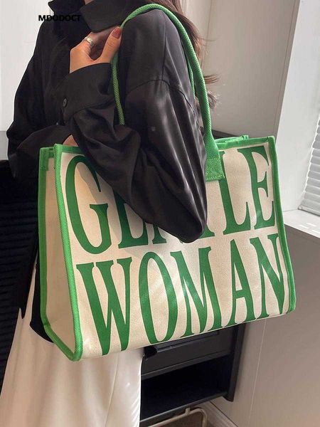 

summer luxury designer for women large capacity canvas tote bags with zipper fashion casual handbags shopping work new shoulder 230512